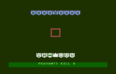 Excalibur (Atari 8-bit) screenshot: The two armies face off.