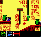 Jim Henson's Muppets (Game Boy Color) screenshot: The pole Kermit is holding can only be used to get down, not climbing