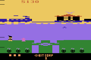 Bobby is Going Home (Atari 2600) screenshot: The 4th screen (Beware of the bat!)