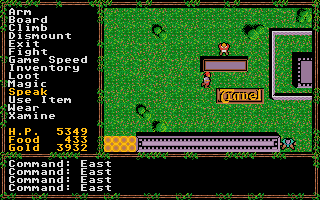 Questron II (Apple IIgs) screenshot: Entered a town.