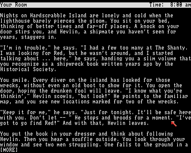 Cutthroats (Amiga) screenshot: Introduction.