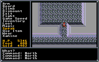Questron II (Apple IIgs) screenshot: A dungeon is under the cathedral.