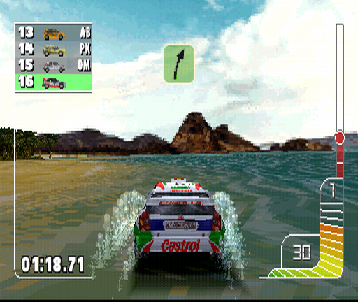 Colin McRae Rally (PlayStation) screenshot: You can wash you car for free though