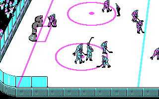 Blades of Steel (DOS) screenshot: Goal (CGA)