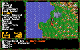 Questron II (Apple IIgs) screenshot: Near a cathedral.
