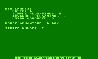 Ken Uston's Professional Blackjack (Atari 8-bit) screenshot: Some info before we start
