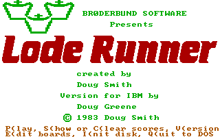 Lode Runner (DOS) screenshot: Game option