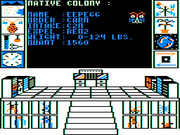 Biosphere (TRS-80 CoCo) screenshot: The native colony