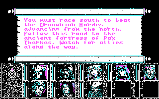 Dragons of Flame (DOS) screenshot: Mission briefing (CGA)