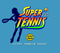 Super Tennis (SNES) screenshot: Title screen (Japanese version)