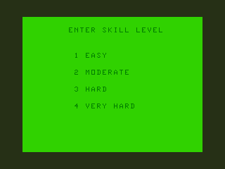 Quazimodo (Dragon 32/64) screenshot: Choose Skill Level