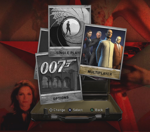 007: From Russia with Love (PlayStation 2) screenshot: Menu screen.