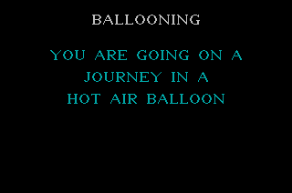 Ballooning (ZX Spectrum) screenshot: Intro (English)