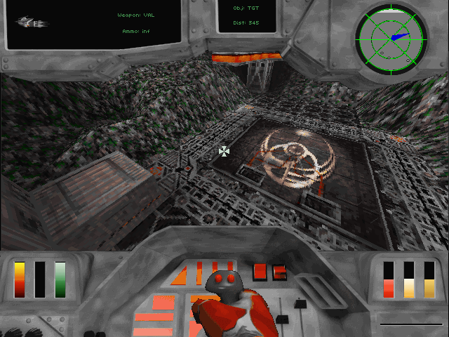 Hellbender (Windows) screenshot: Cockpit view (level 1)