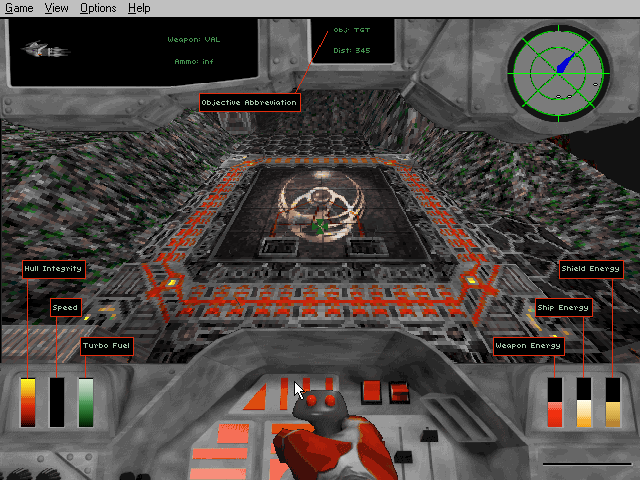 Hellbender (Windows) screenshot: Starting position (level 1)