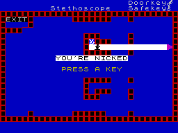 Robber (ZX Spectrum) screenshot: Nicked!