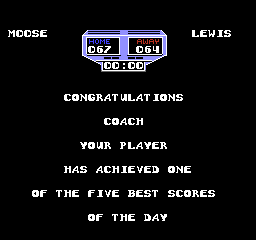 Arch Rivals (NES) screenshot: Achieved a record score