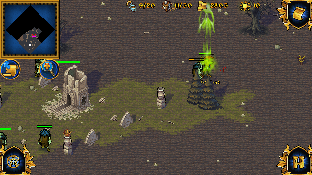 Majesty: The Fantasy Kingdom Sim (J2ME) screenshot: Hero being poisoned by a zombie