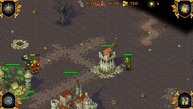 Majesty: The Fantasy Kingdom Sim (J2ME) screenshot: Guard towers offers some protection