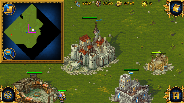 Majesty: The Fantasy Kingdom Sim (J2ME) screenshot: Showing the mini map