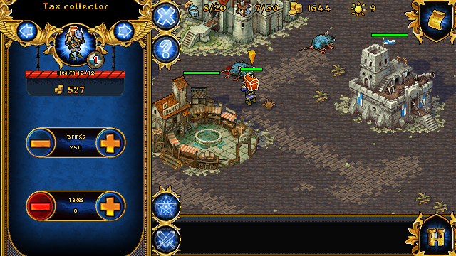 Majesty: The Fantasy Kingdom Sim (J2ME) screenshot: The tax collector is enormously important for collecting money