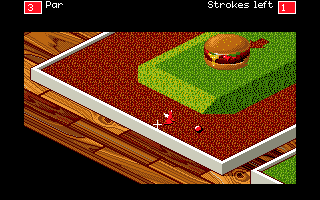 Will Harvey's Zany Golf (Apple IIgs) screenshot: Hamburger above