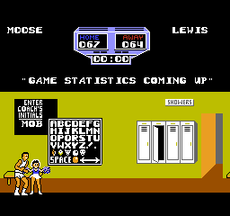 Arch Rivals (NES) screenshot: Entering initials