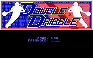 Double Dribble (DOS) screenshot: Title 1 & Manual Protection check (EGA)