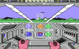 Infiltrator II (Commodore 64) screenshot: Jet nearby