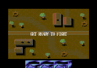 Combat Zone (Commodore 64) screenshot: A railroad battlefield