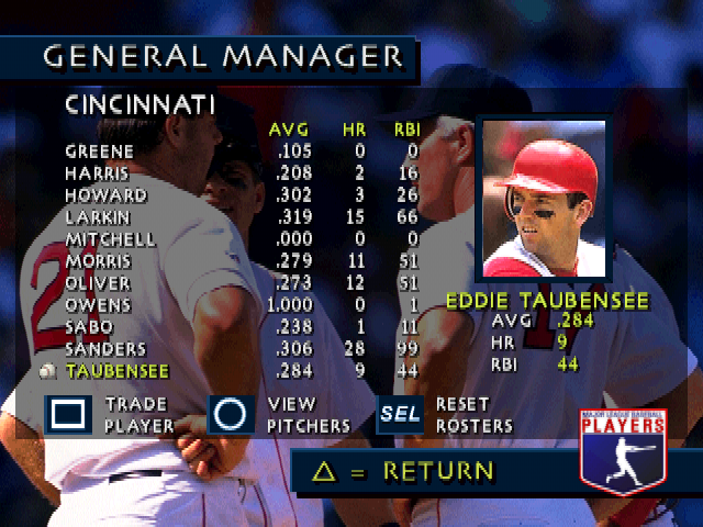 3D Baseball (PlayStation) screenshot: General Manager.