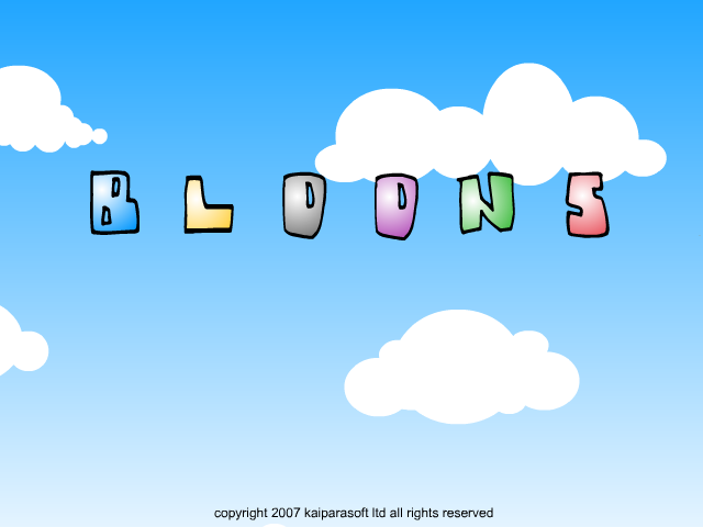 Bloons (Browser) screenshot: Title screen