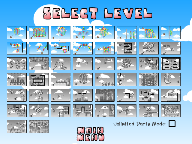 Bloons (Browser) screenshot: Level selection screen