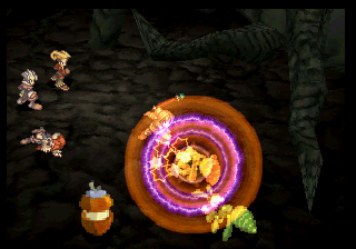 SaGa Frontier 2 (PlayStation) screenshot: Hitting an enemy