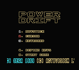 Power Drift (MSX) screenshot: Title screen