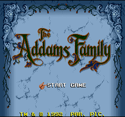 The Addams Family (Arcade) screenshot: Main Screen
