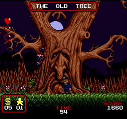 The Addams Family (Arcade) screenshot: The Old Tree