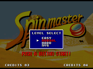 Spinmaster (Neo Geo) screenshot: Difficulty select screen