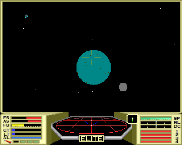 Elite (Acorn 32-bit) screenshot: Approaching a planet