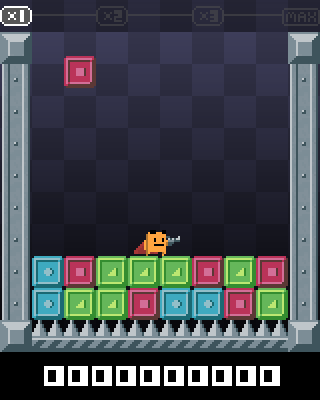 Super Puzzle Platformer (Windows) screenshot: Blocks fall from the top