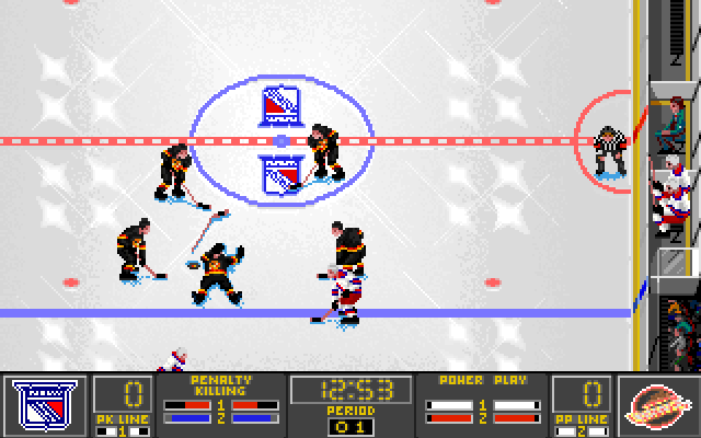 NHL 95 (DOS) screenshot: Knock down