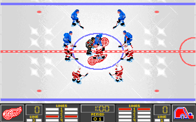 NHL 95 (DOS) screenshot: Starting