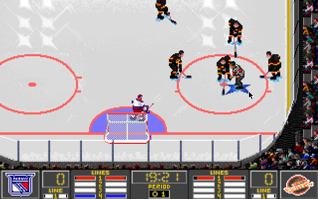 NHL 95 (DOS) screenshot: Throw-in