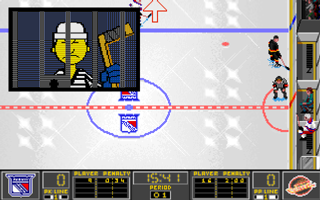 NHL 95 (DOS) screenshot: Penalty animation