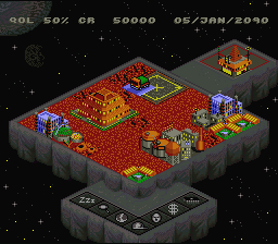 Utopia: The Creation of a Nation (SNES) screenshot: The normal isometric view