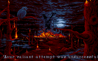 Wrath of the Demon (Atari ST) screenshot: Game over