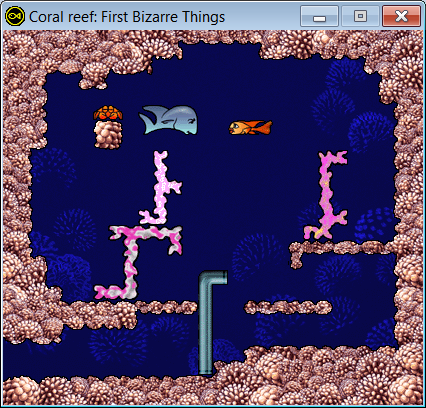 Fish Fillets (Windows) screenshot: First bizarre level