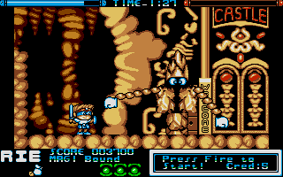 Chiki Chiki Boys (Atari ST) screenshot: You need to hack off this bosses arms.