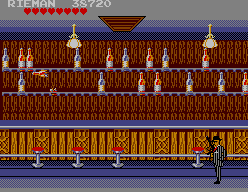 Gangster Town (SEGA Master System) screenshot: Stage 3: The saloon
