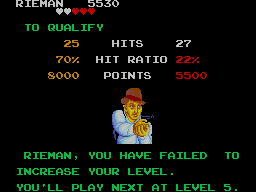 Gangster Town (SEGA Master System) screenshot: Darn!